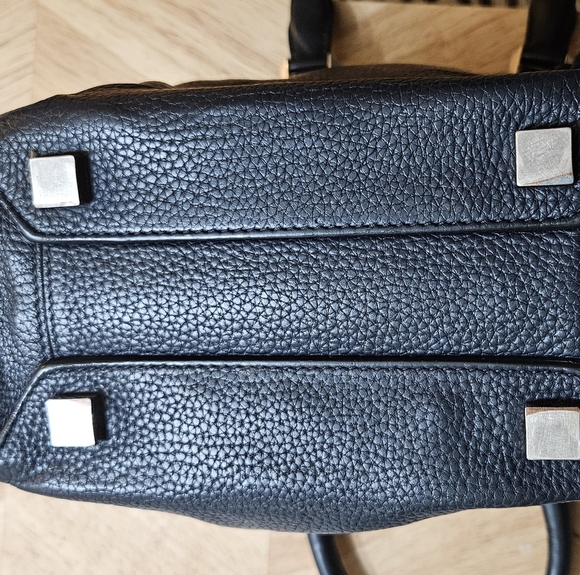 Michael Kors Navy Blue Pebbled Leather Handbag Tote Crossbody Made In Italy - Picture 12 of 13